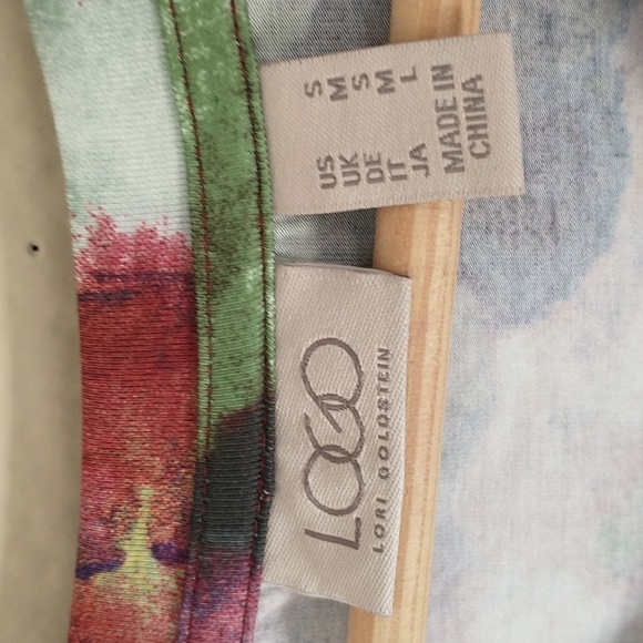 LOGO Lori Goldstein Floral Lace Blouse Casual Business Dress Blouse Top Size Sma - Picture 6 of 7